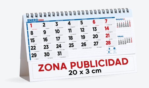 calendarios publicitarios 2024 sobremesa notas diario publicidad