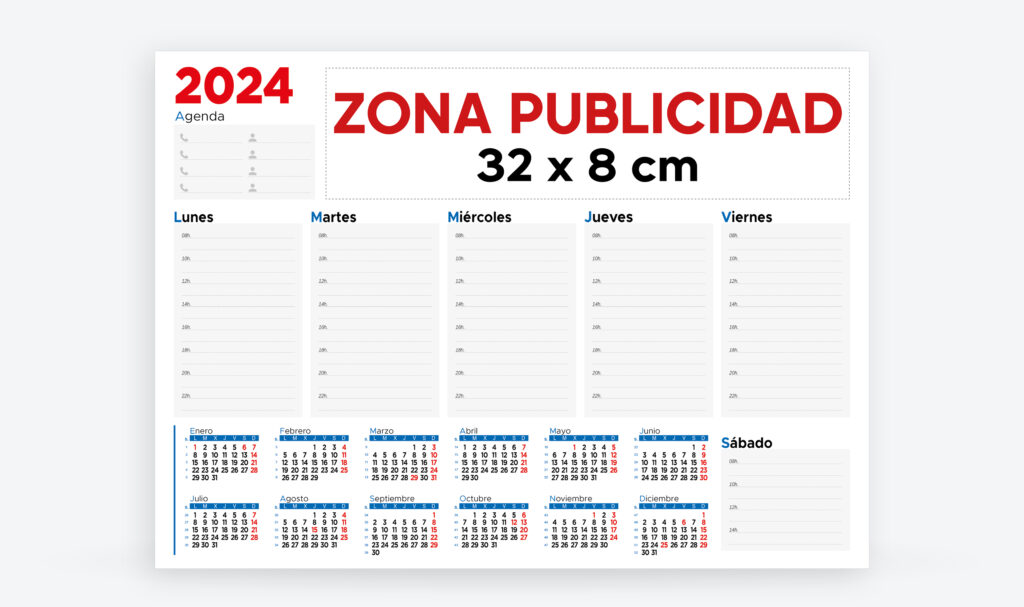 calendarios publicitarios 2024 sobremesa planning vade publicidad