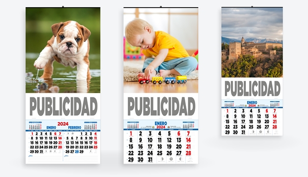 calendarios publicitarios de pared con imágenes.