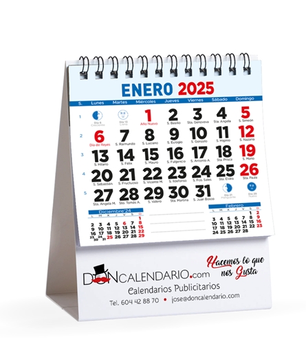 calendario 2025 mesa pequeno