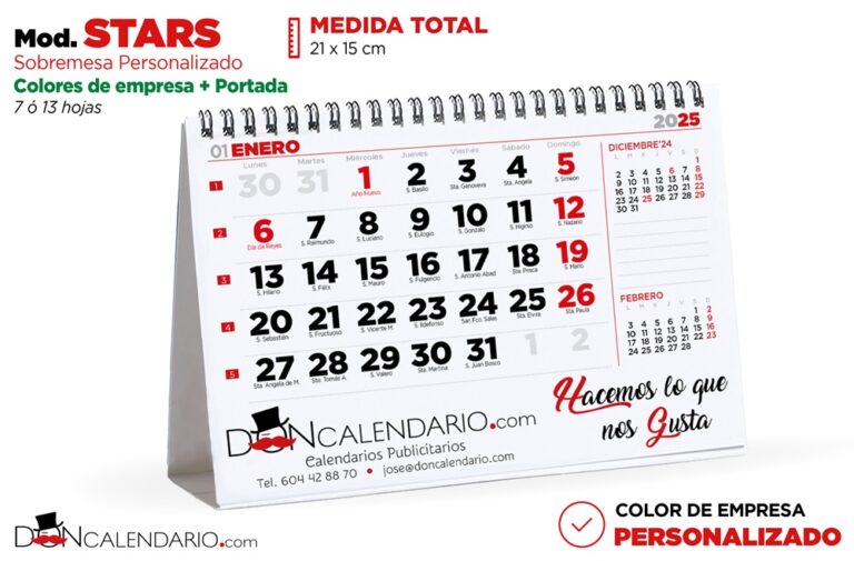 calendario sobremesa personalizado para promoción