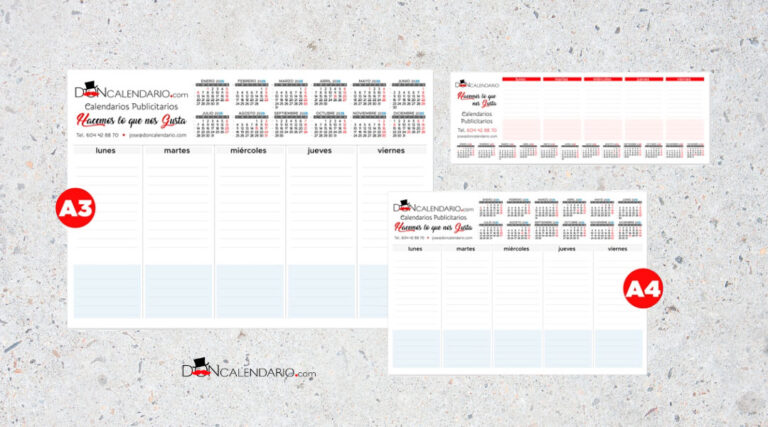 Calendarios de sobremesa para planificador