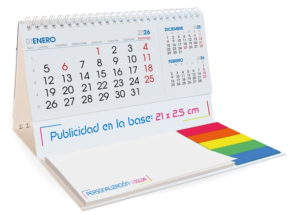 Calendario sobremesa 2026 notas con post it Nilo