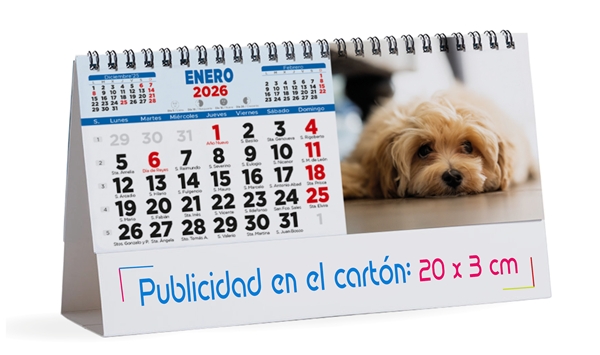 Calendario sobremesa 2026 tematicos