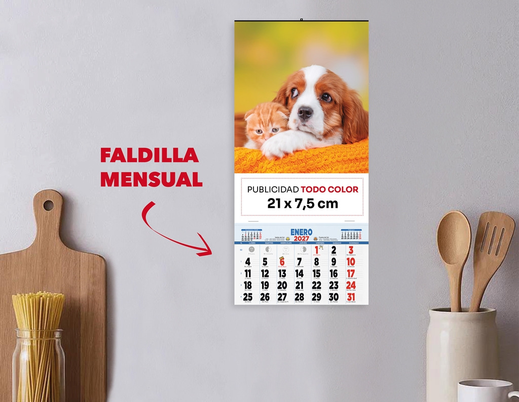 Calendario 235 pared imagen faldilla mensual