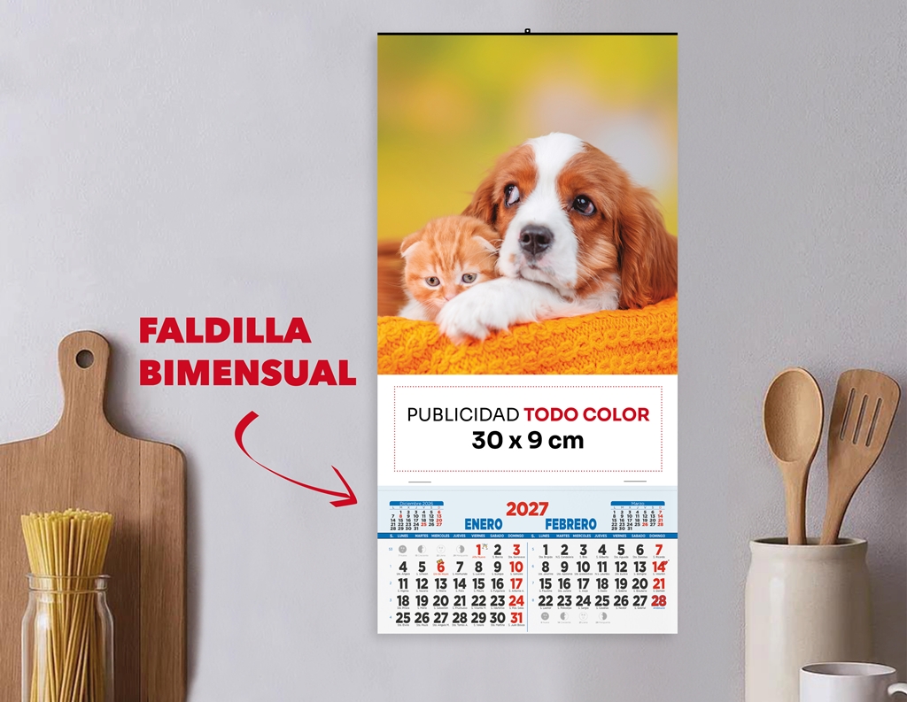 Calendario 335 pared imagen faldilla bimensual