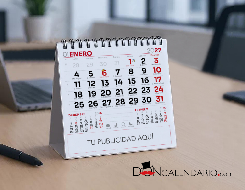 Calendario de mesa cuadrado publidad