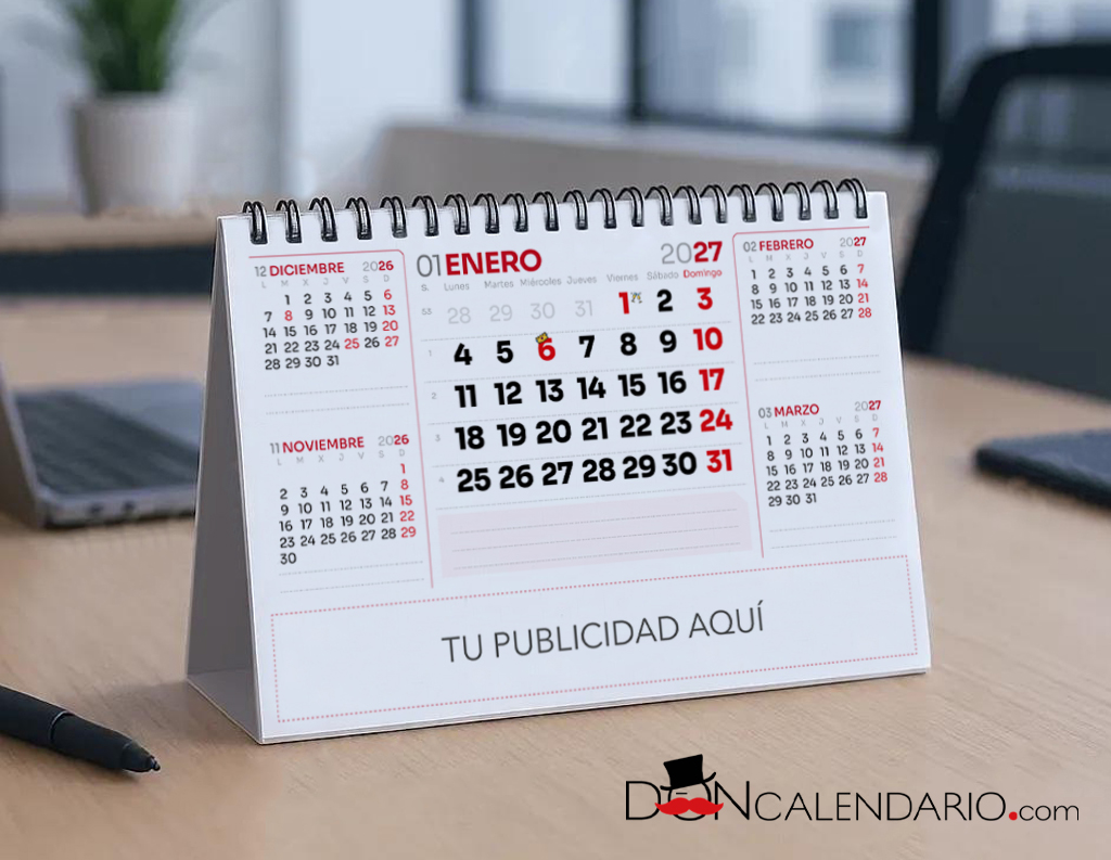 Calendario de mesa de 5 meses publicidad