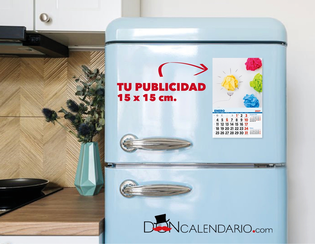 Calendario publicitario para nevera.