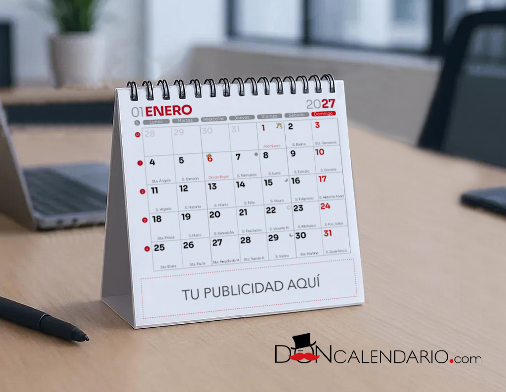 Calendario sobremesa cuadrado celdas grip