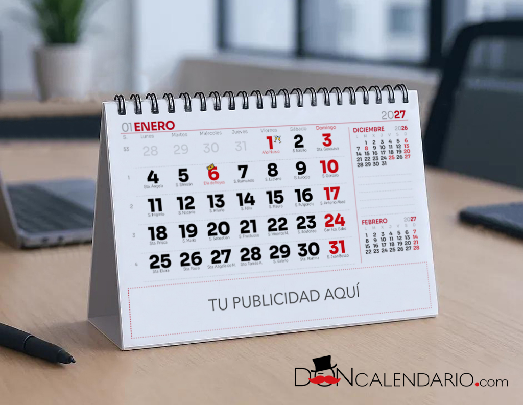 Calendario sobremesa publicidad clasico