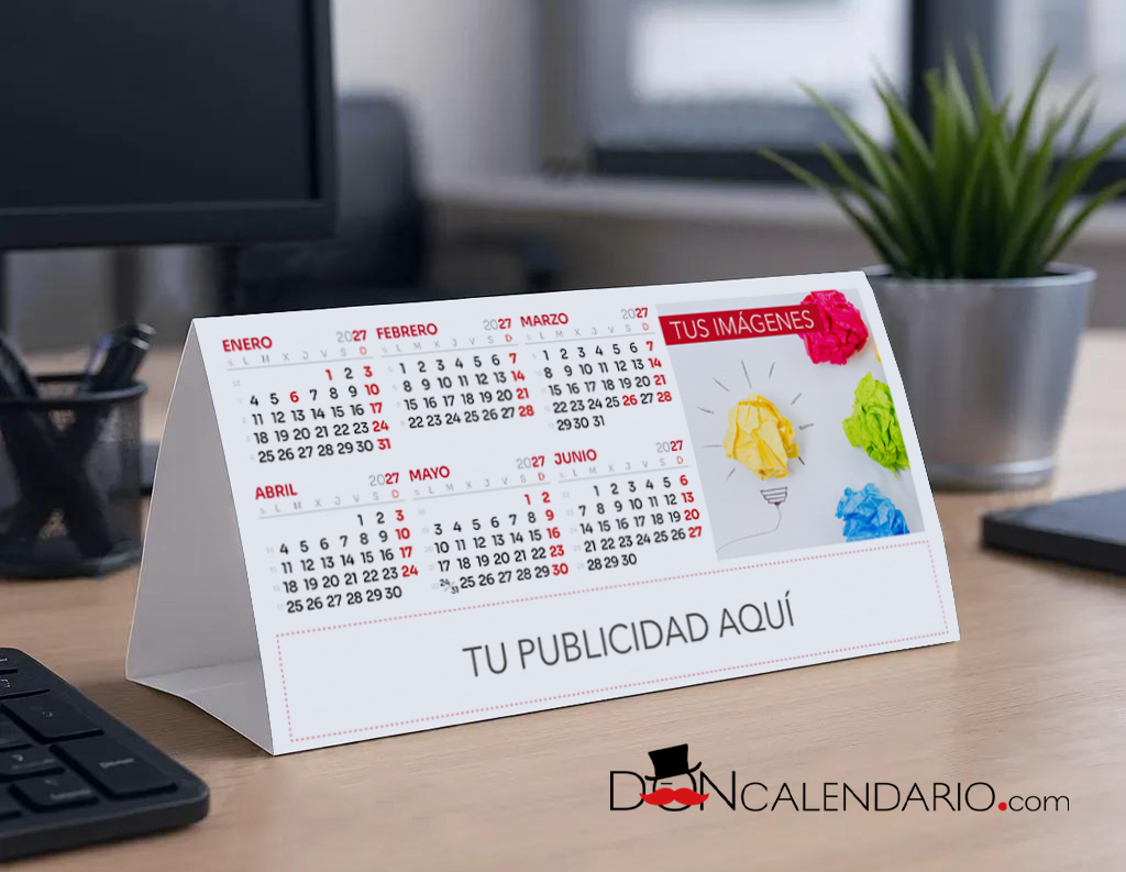 Calendario triangular carton automontable