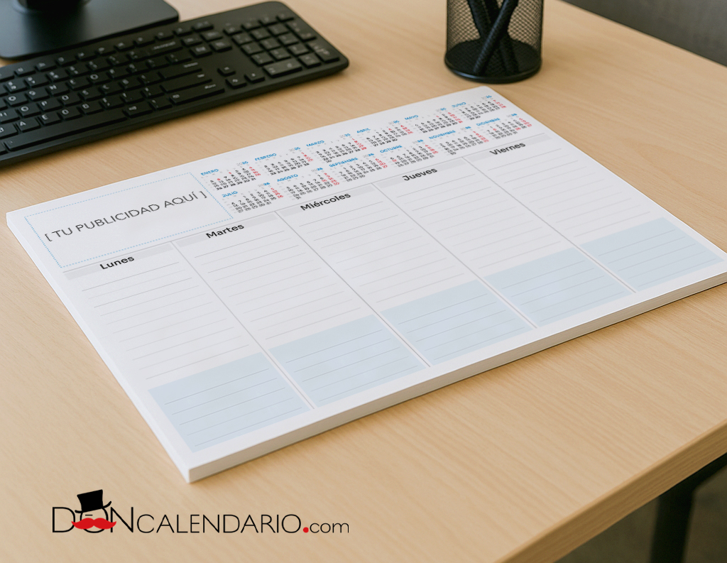 Planificador sobremesa calendario