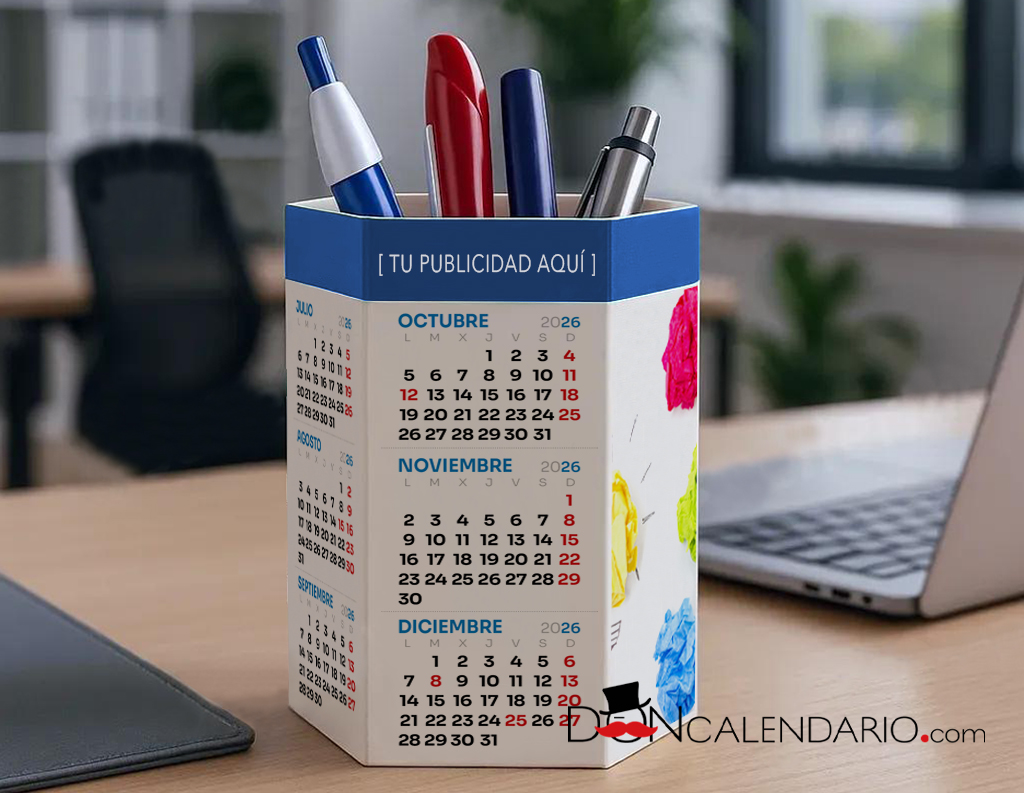 calendario cubilete portalapices